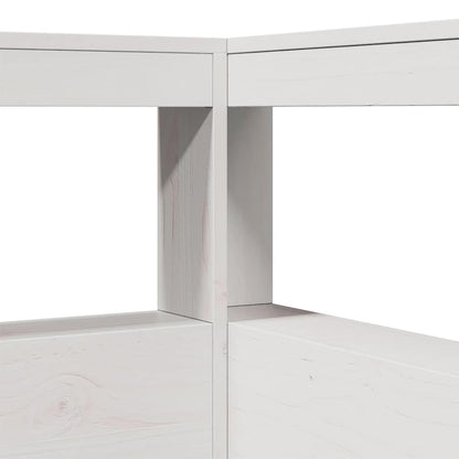 Testiera Libreria a L Bianca 90 cm in Legno Massello di Pino