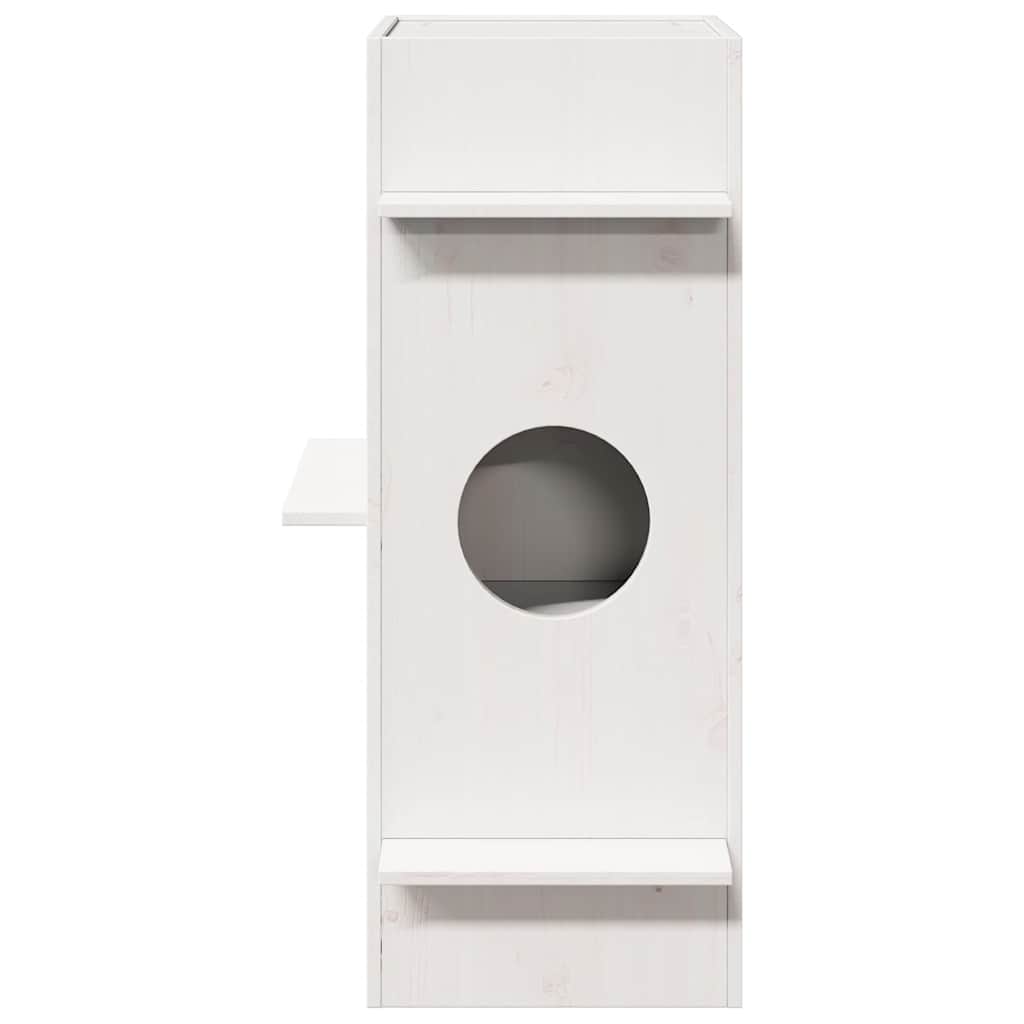 Cuccia per Gatti Bianca 43x43x90 cm in Legno Massello di Pino | homemem39