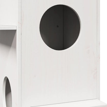 Cuccia per Gatti Bianca 43x43x90 cm in Legno Massello di Pino | homemem39