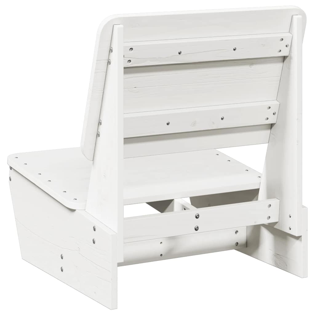 Sedie da Giardino 2 pz Bianche Legno Massello di Pino - homemem39