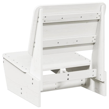 Sedie da Giardino 2 pz Bianche Legno Massello di Pino - homemem39