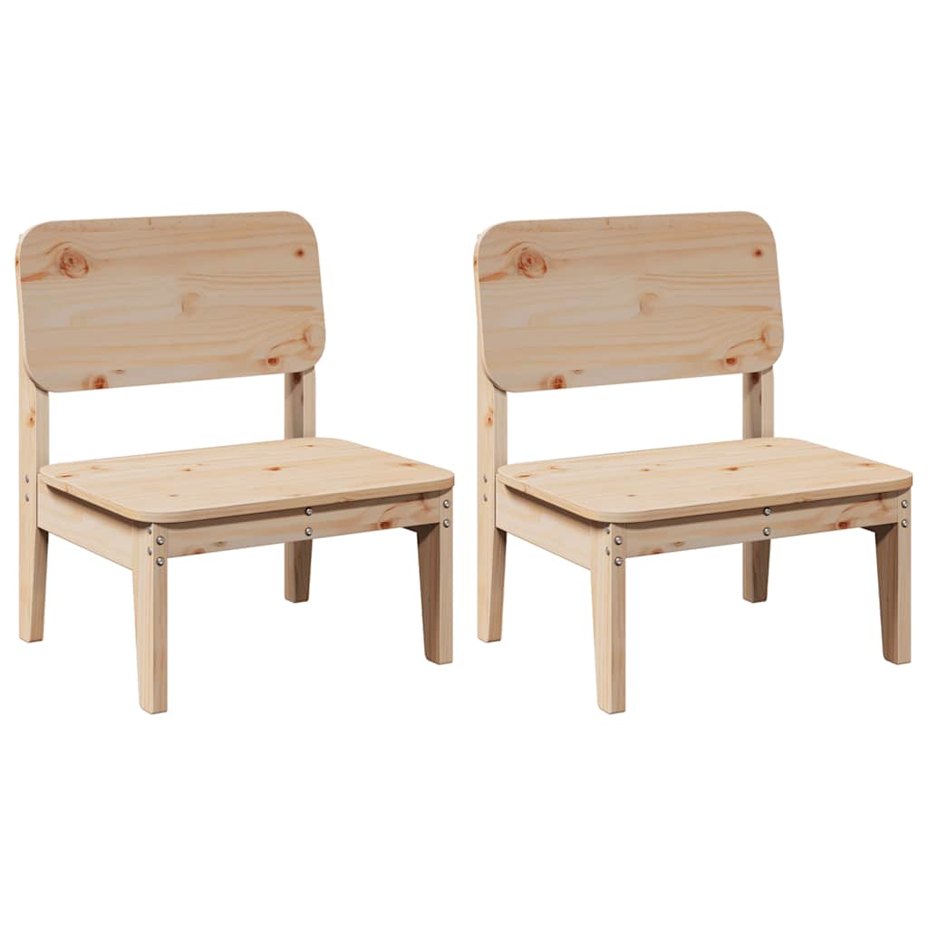 Sedie da Giardino 2pz 60x52,5x72 cm Legno Massello di Pino - homemem39