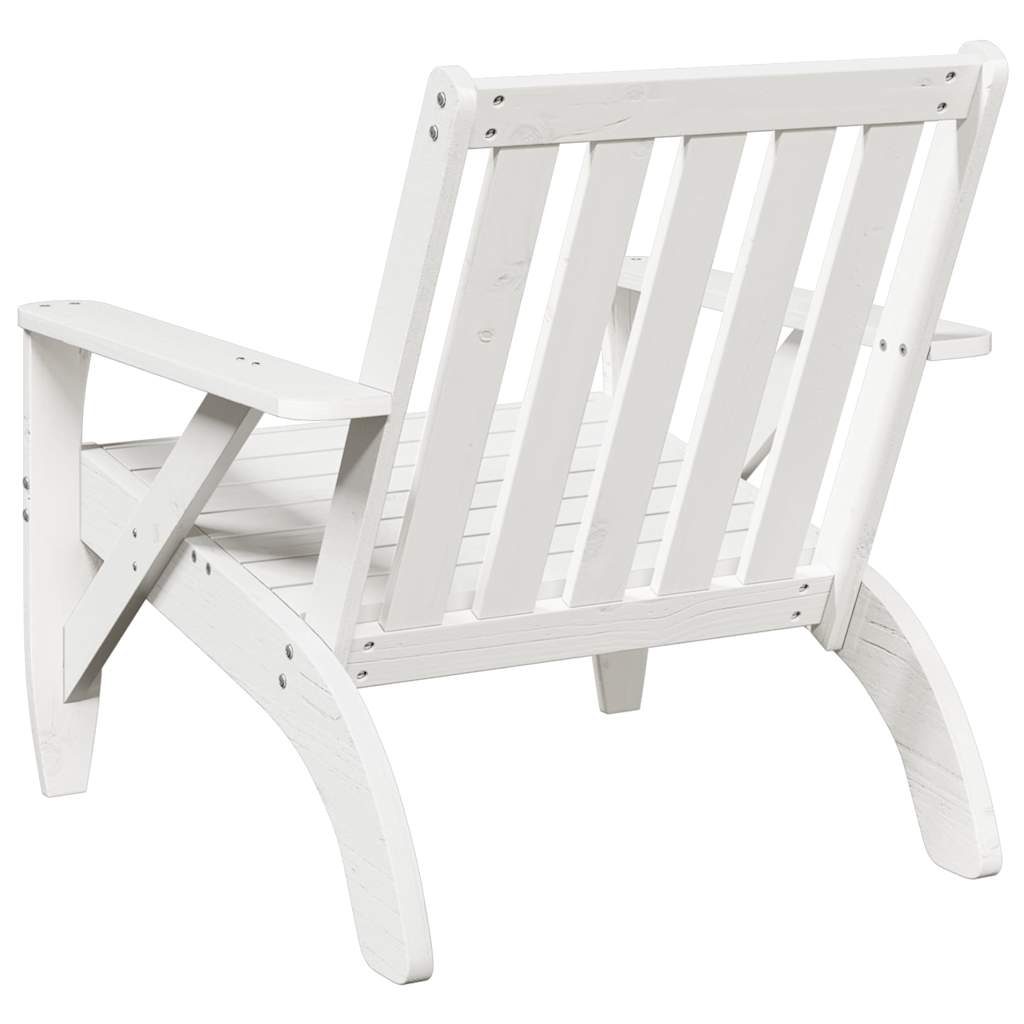Sedia Adirondack da Giardino Bianca Legno Massello di Pino - homemem39
