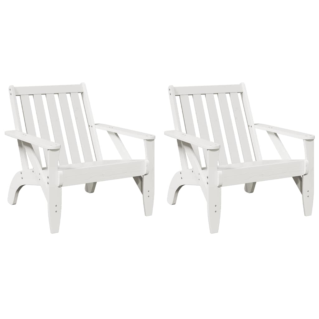 Sedie Adirondack da Giardino 2pz Bianche Legno Massello di Pino - homemem39