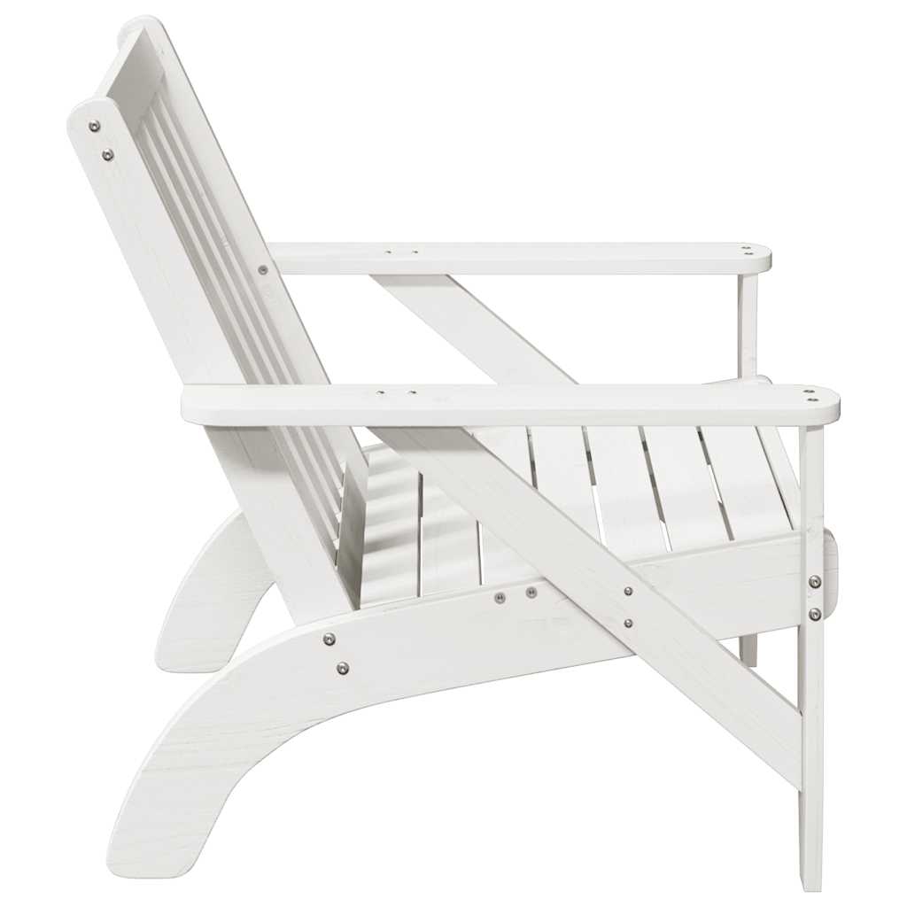 Sedie Adirondack da Giardino 2pz Bianche Legno Massello di Pino - homemem39