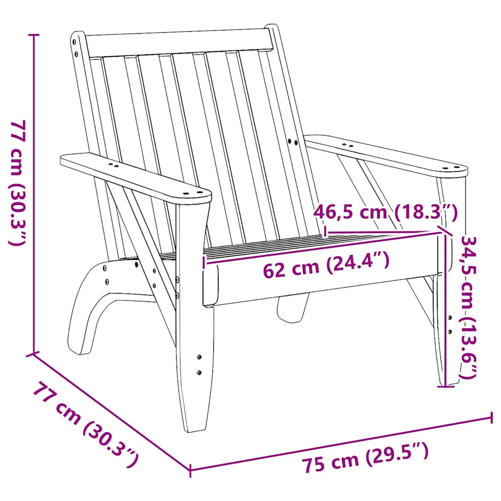 Sedie Adirondack da Giardino 2pz Bianche Legno Massello di Pino | homemem39