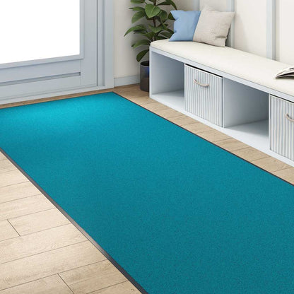 Tappetino Ciano e Nero 120 x 300 cm 100% Poliammide