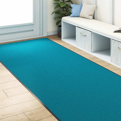 Tappetino Ciano e Nero 120 x 350 cm 100% Poliammide | homemem39