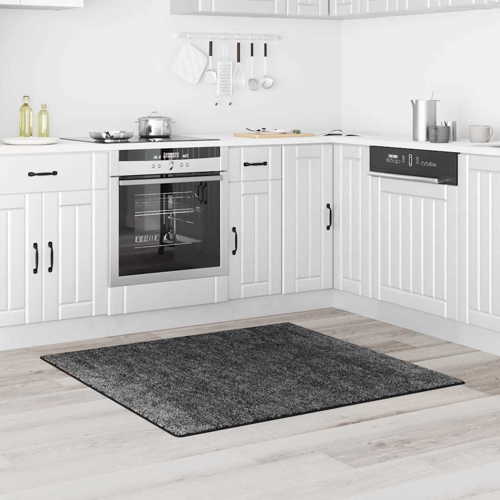 Tappeto Shaggy Antiscivolo Grigio scuro 120 x 120 cm PP