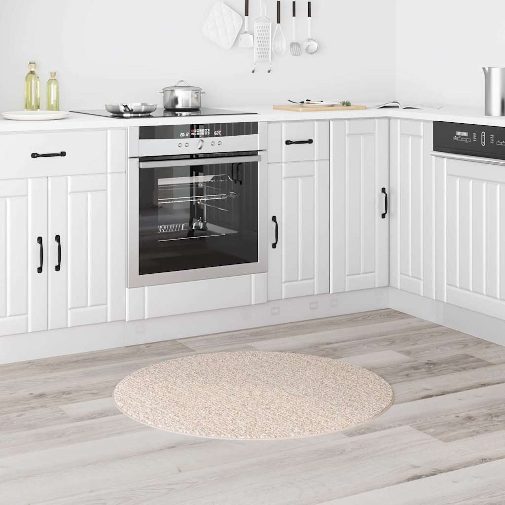 Tappeto Shaggy Antiscivolo Crema 90 x 90 cm PP