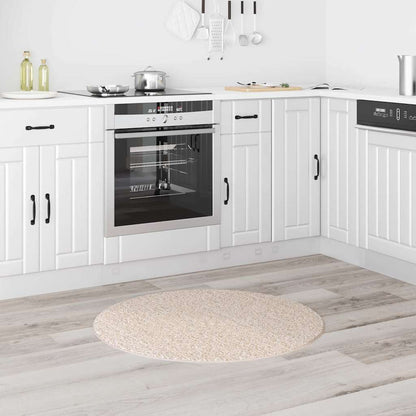 Tappeto Shaggy Antiscivolo Crema 90 x 90 cm PP