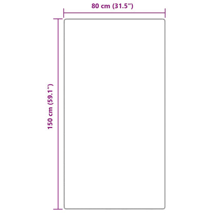 Tappeto Shaggy Antiscivolo Marrone 80 x 150 cm PP