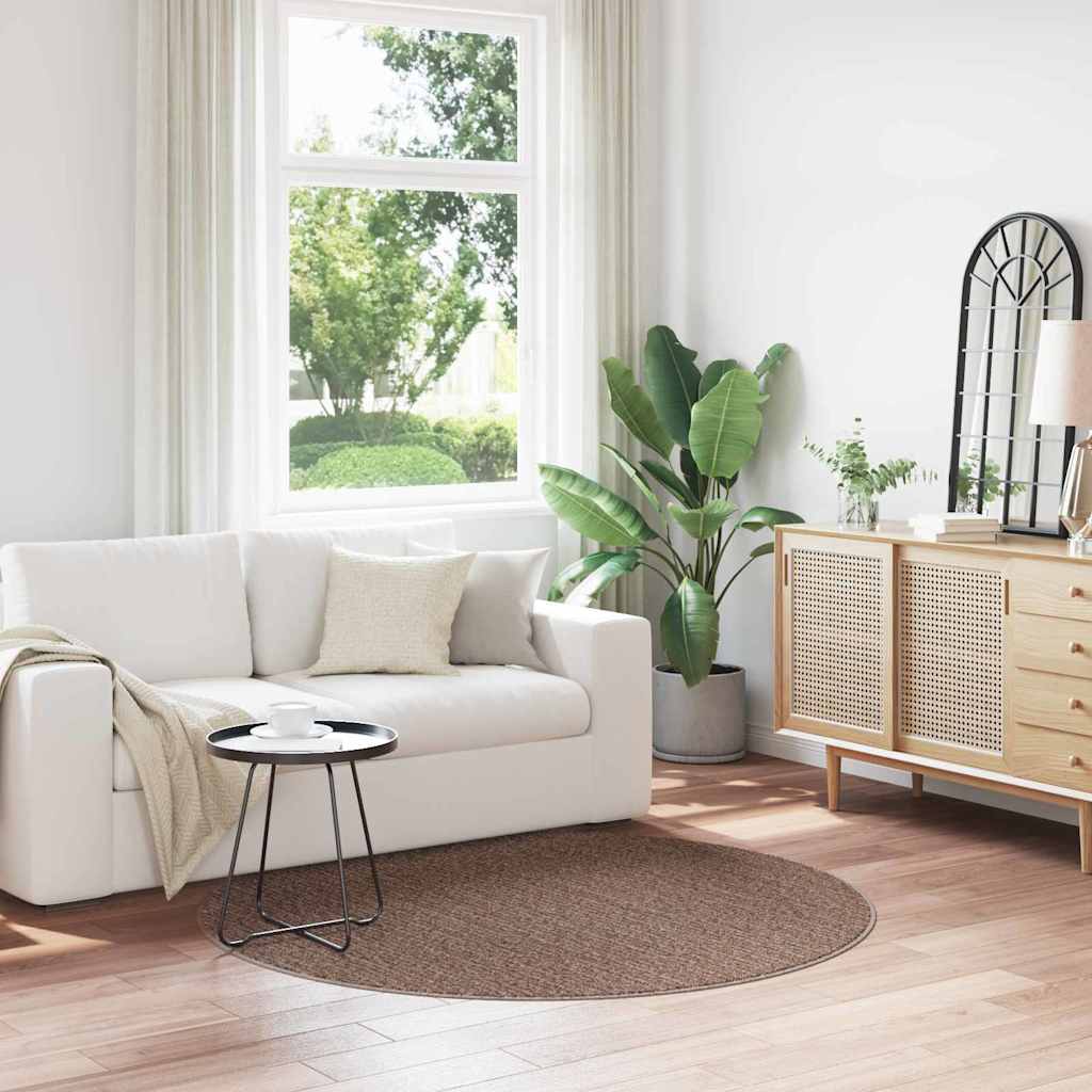 Tappeto Shaggy Antiscivolo Marrone 160 x 160 cm PP | homemem39