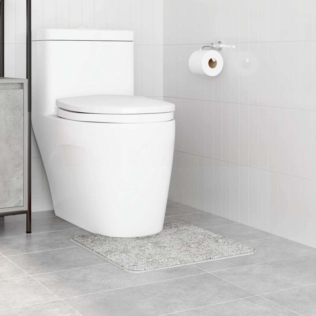 Tappeto Antiscivolo per Bagno con Taglio per Toilette Grigio