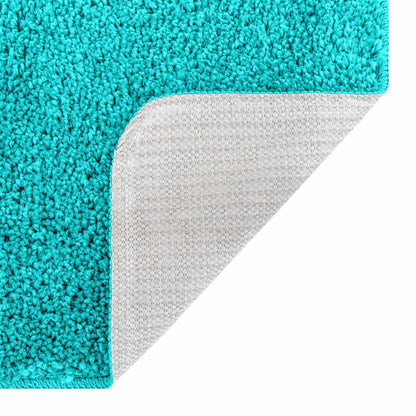 Tappeto Antiscivolo per Bagno con Taglio per Toilette Turchese