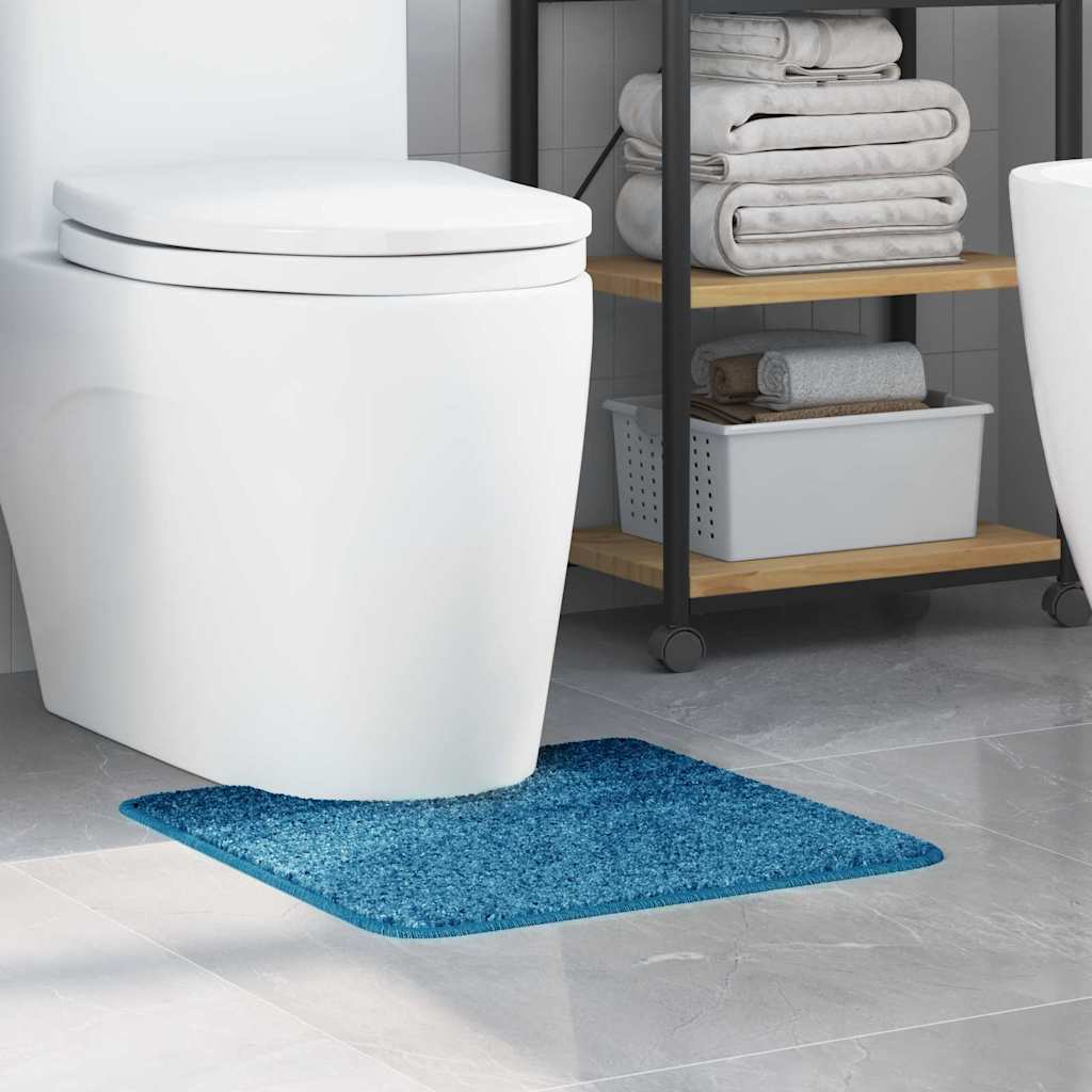 Tappeto Antiscivolo per Bagno con Taglio per Toilette Blu | homemem39