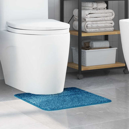 Tappeto Antiscivolo per Bagno con Taglio per Toilette Blu | homemem39