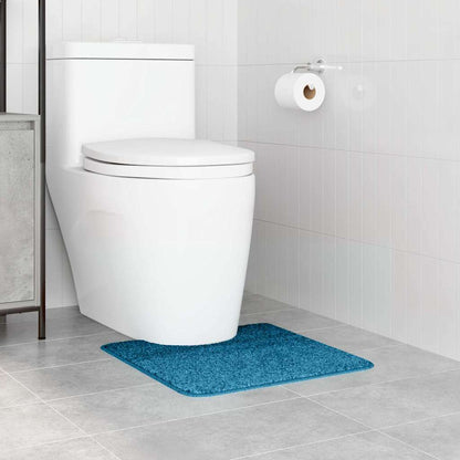 Tappeto Antiscivolo per Bagno con Taglio per Toilette Blu | homemem39