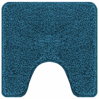 Tappeto Antiscivolo per Bagno con Taglio per Toilette Blu | homemem39