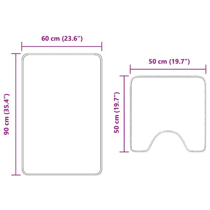 Set di tappetini antiscivolo per il bagno 2 pcs Grigio scuro PP