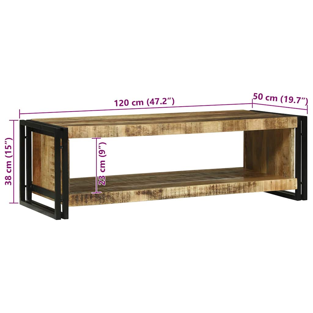Tavolino da salotto 120 x 50 x 38 cm Legno di mango massello | homemem39