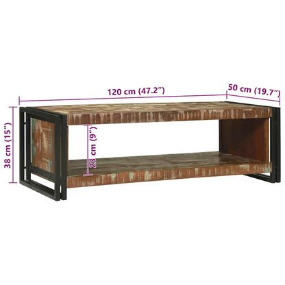 Tavolino da salotto 120 x 50 x 38 cm Legno Recuperato Massello | homemem39