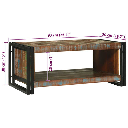 Tavolino da salotto 90 x 50 x 38 cm Legno Recuperato Massello | homemem39