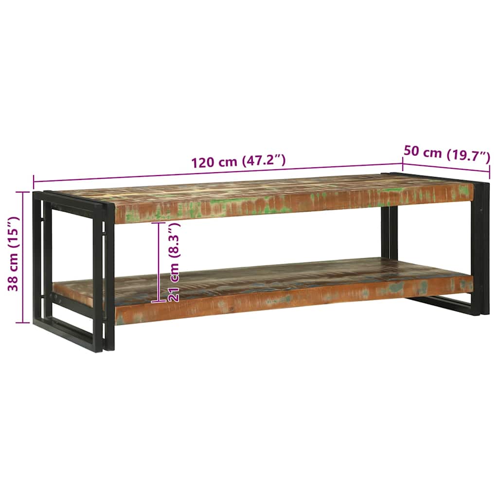 Tavolino da salotto Multicolore Legno Recuperato Massello