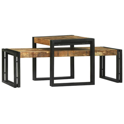 Tavolino da salotto 2 pcs Marrone Legno di mango massello | homemem39