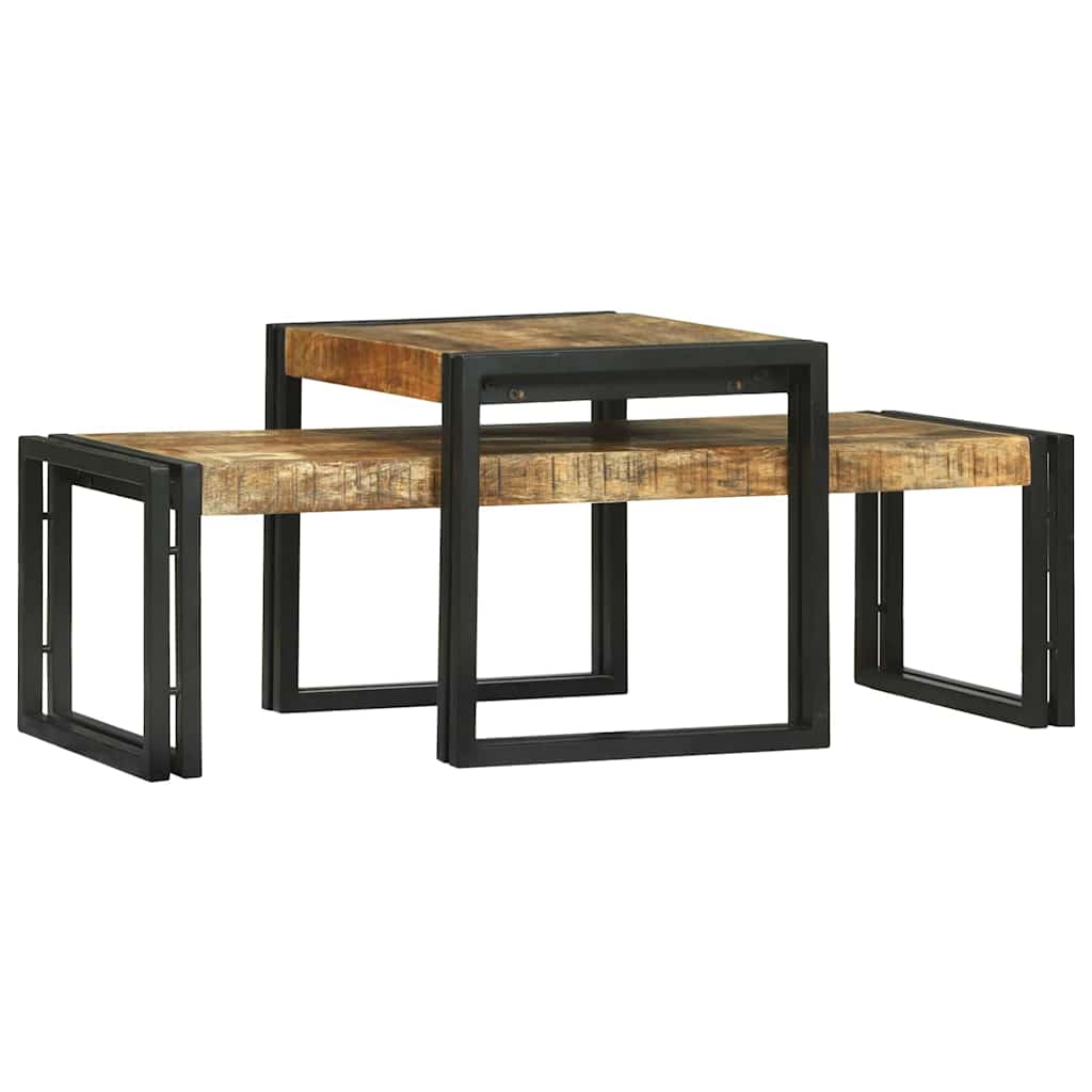 Tavolino da salotto 2 pcs Marrone Legno di mango massello | homemem39