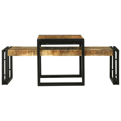 Tavolino da salotto 2 pcs Marrone Legno di mango massello | homemem39