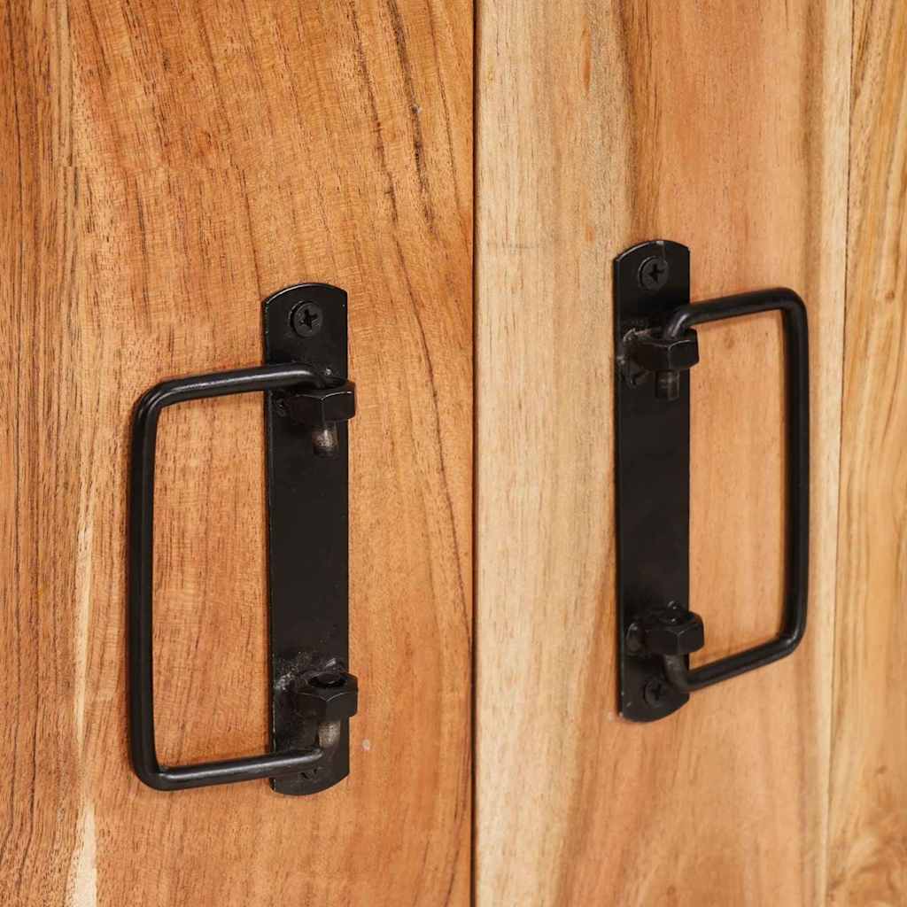 Credenza con porte Marrone Legno massello di acacia e metallo