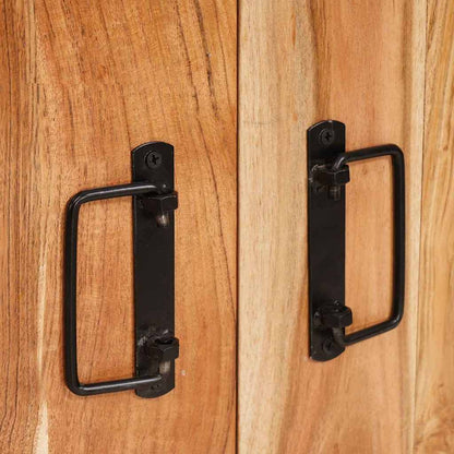 Credenza con porte Marrone Legno massello di acacia e metallo