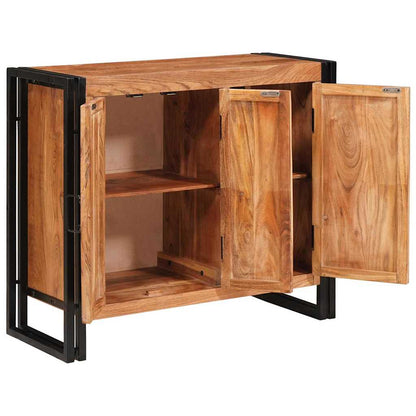 Credenza con porte Marrone Legno massello di acacia e metallo