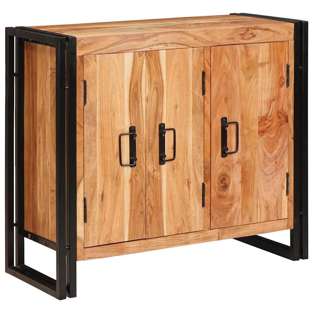 Credenza con porte Marrone Legno massello di acacia e metallo
