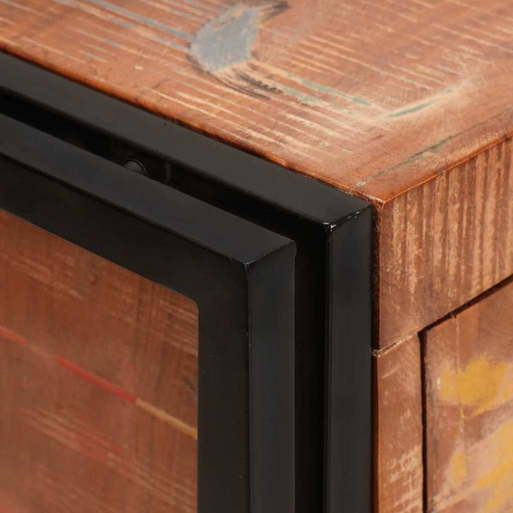 Credenza con porte Marrone Legno Recuperato Massello e Metallo