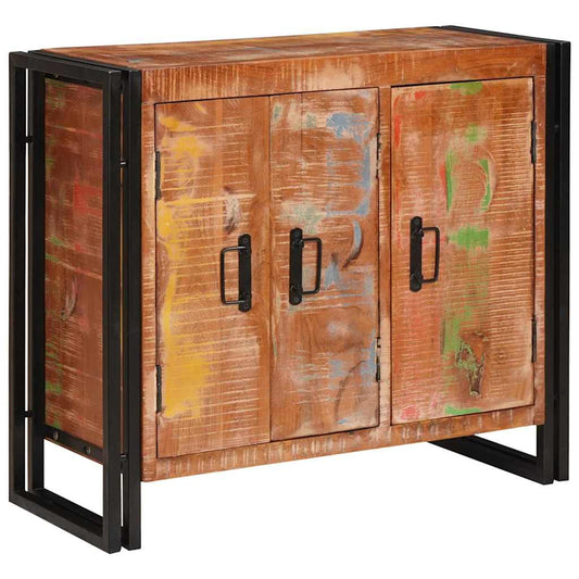 Credenza con porte Marrone Legno Recuperato Massello e Metallo