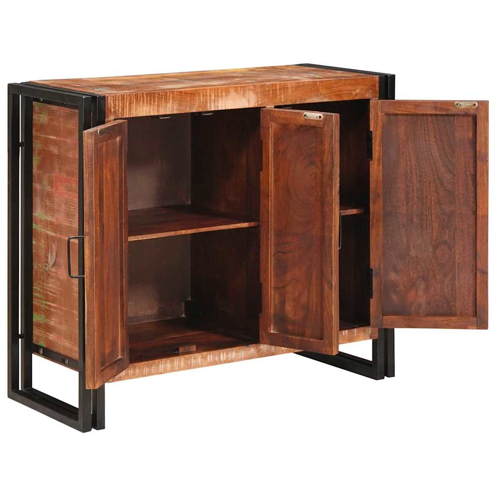 Credenza con porte Marrone Legno Recuperato Massello e Metallo