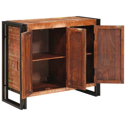 Credenza con porte Marrone Legno Recuperato Massello e Metallo