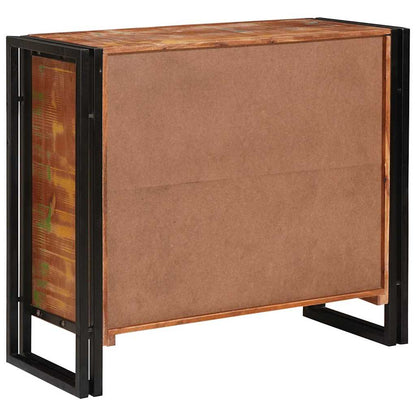 Credenza con porte Marrone Legno Recuperato Massello e Metallo