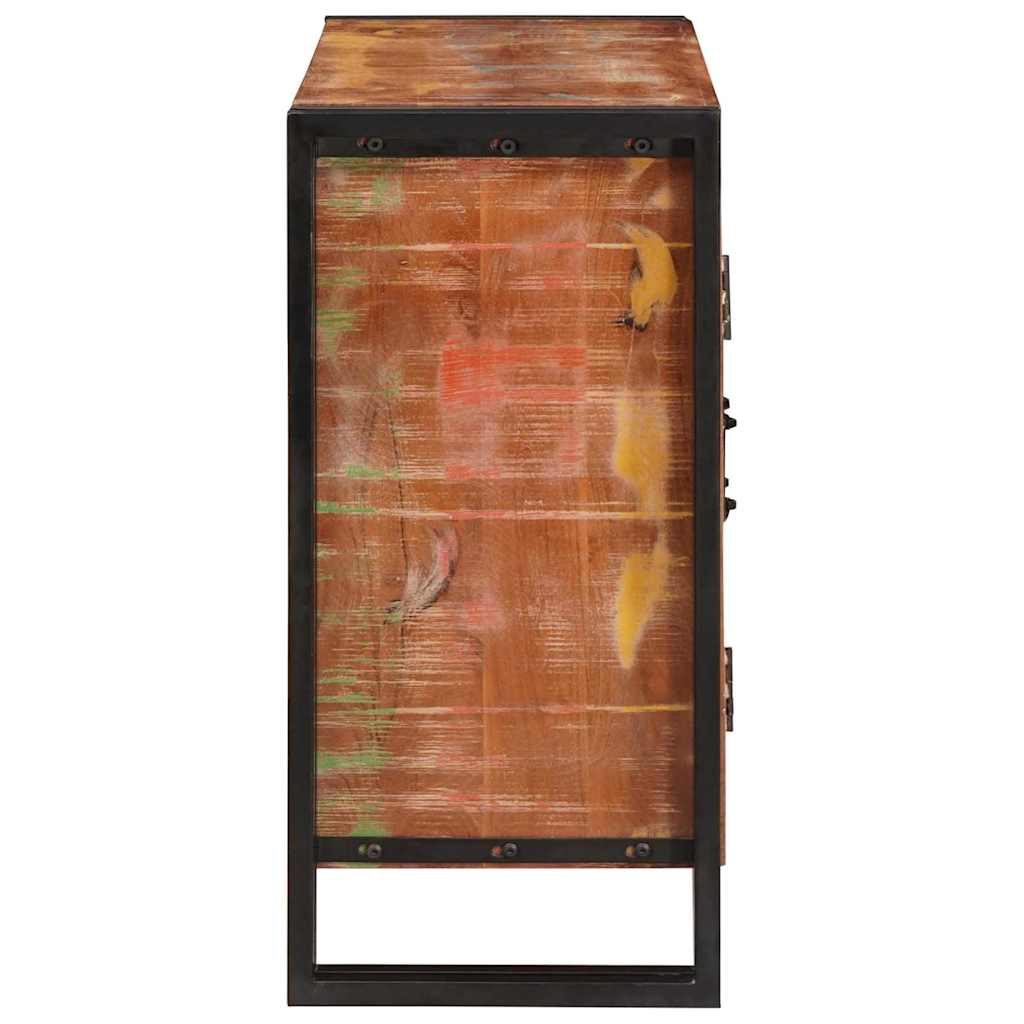 Credenza con porte Marrone Legno Recuperato Massello e Metallo