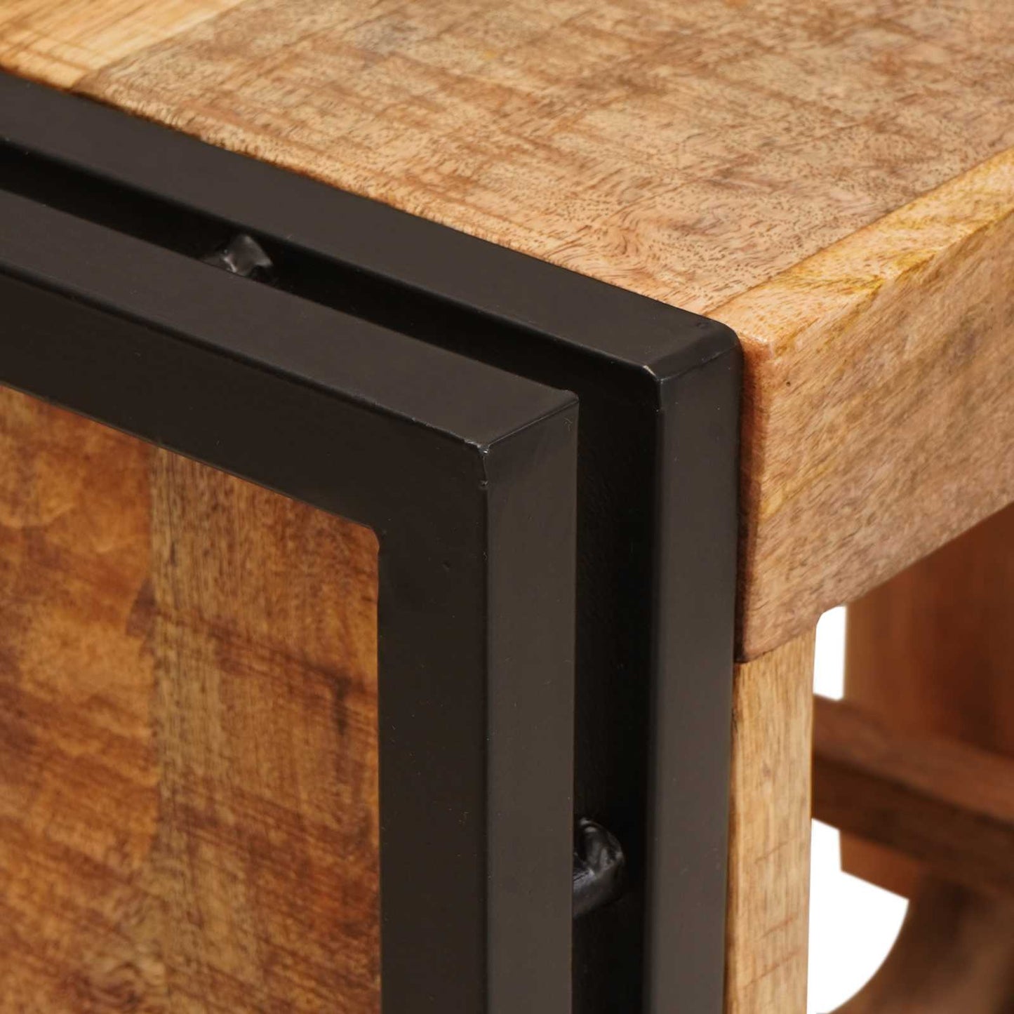 Portabottiglie 100 x 45 x 33 cm Legno di Mango Grezzo Massiccio