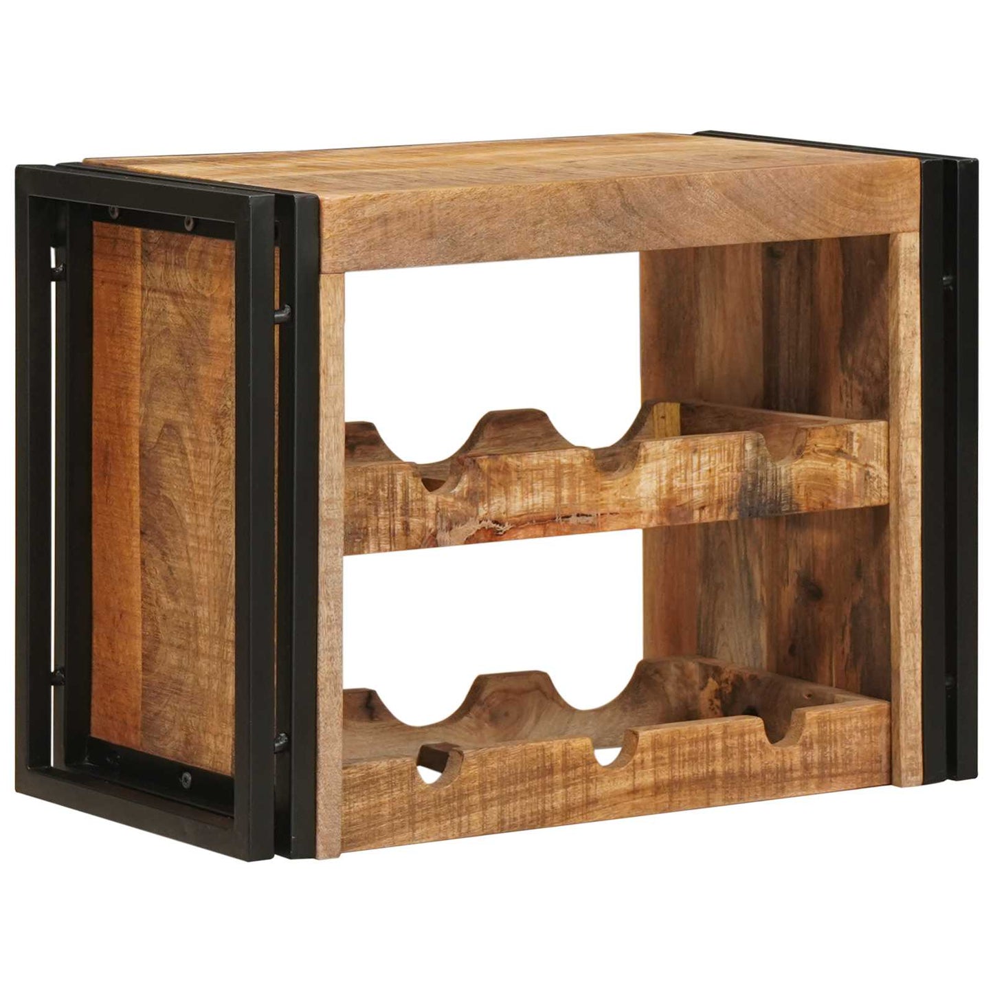 Portabottiglie 60 x 45 x 33 cm Legno di Mango Grezzo Massiccio
