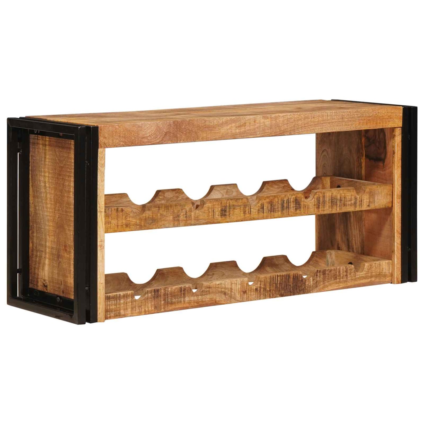 Portabottiglie 100 x 45 x 33 cm Legno di Mango Grezzo Massiccio