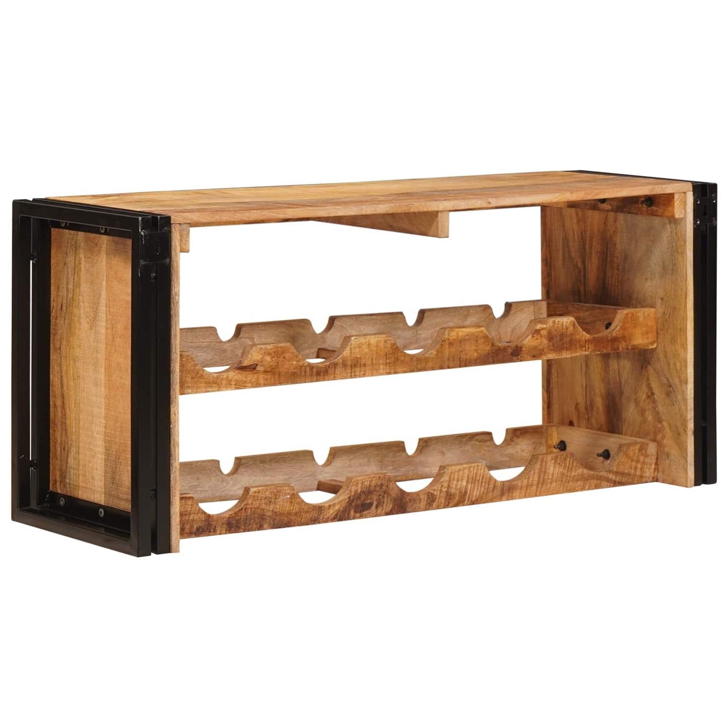 Portabottiglie 100 x 45 x 33 cm Legno di Mango Grezzo Massiccio