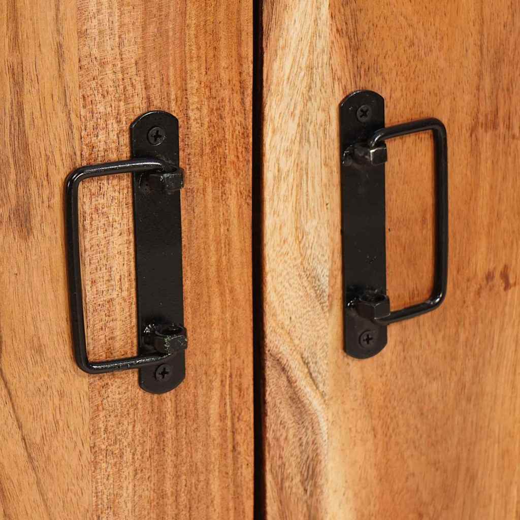 Highboard con Ante Marrone Legno massello di acacia e metallo