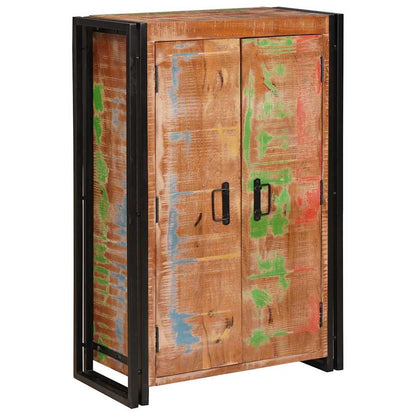 Highboard con Ante Marrone Legno Recuperato Massello e Metallo