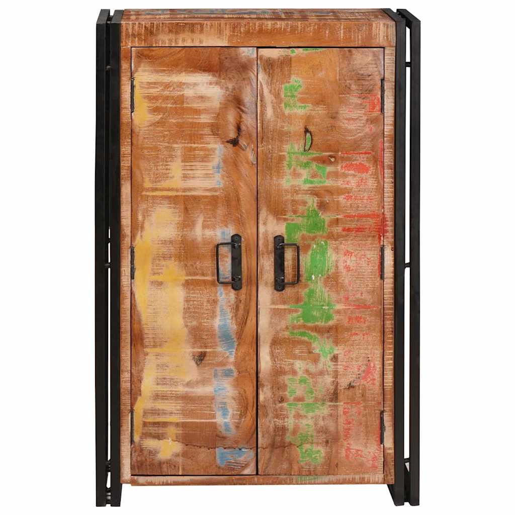 Highboard con Ante Marrone Legno Recuperato Massello e Metallo