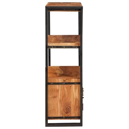 Libreria con Porte Marrone Legno massello di acacia e metallo