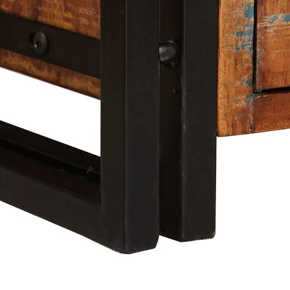 Libreria con Porte Marrone Legno Recuperato Massello e Metallo